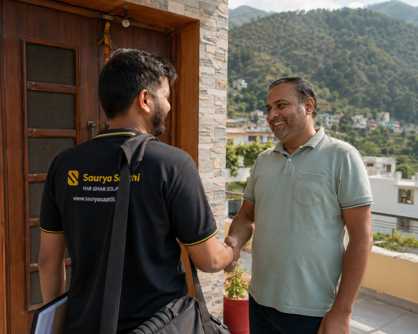 Saurya Saathi team with customer